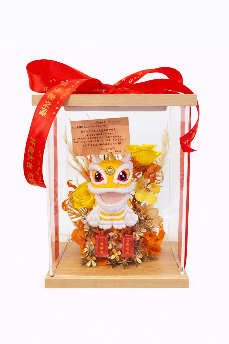 Lion Dance Acrylic Box with LED lighting