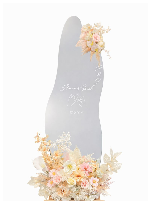 Long Mirror Floral Stand