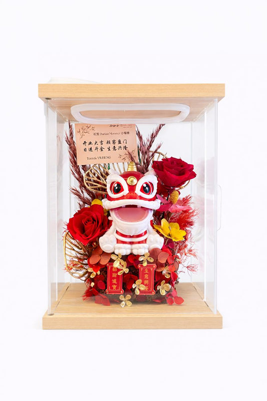 Lion Dance Acrylic Box with LED lighting